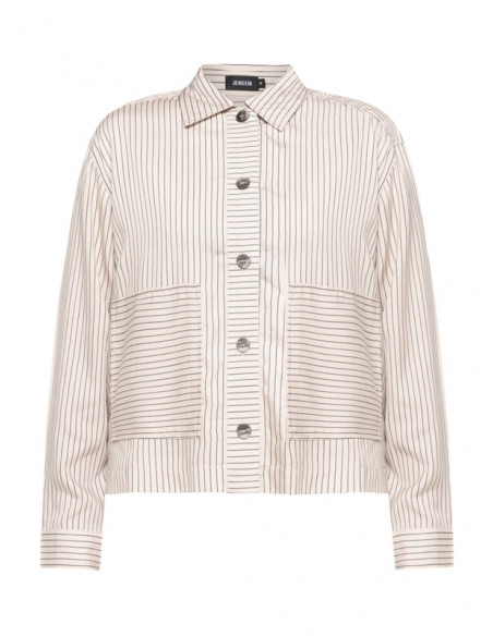 Jensen Shirt 218924 Beige/Randig