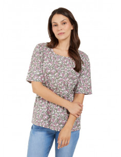 Jensen T-shirt SS AOP 215585 Blommig