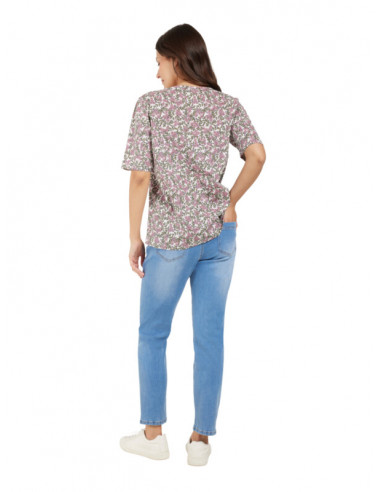 Jensen T-shirt SS AOP 215585 Blommig