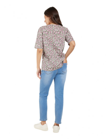 Jensen T-shirt SS AOP 215585 Blommig