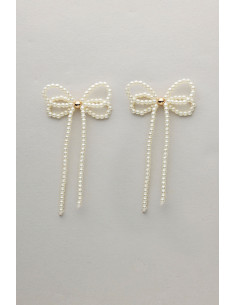 Bow19 Pearl Bow Earrings
