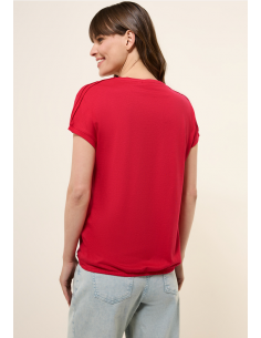 Cecil NOS Solid Deco Shoulder T-Shirt Glazed Apple 323100 2