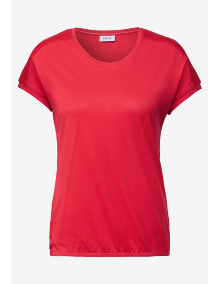 Cecil NOS Solid Deco Shoulder T-Shirt Glazed Apple 323100