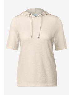 Cecil TOS Crepe T-Shirt Hoody Light Beige 323535 2