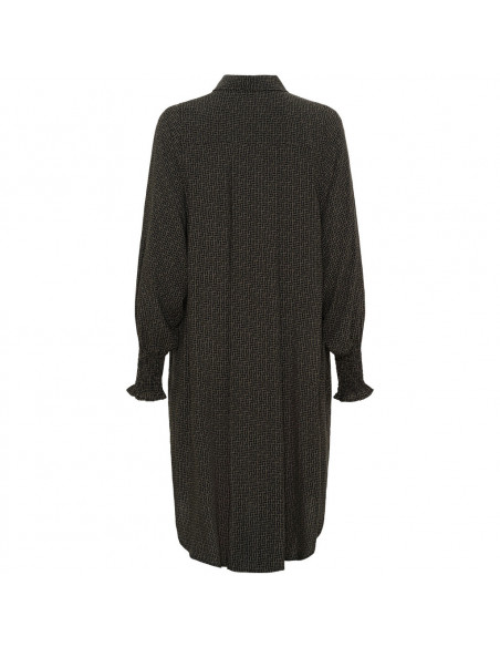 Isay Asta Smock Dress M85 Graphic Khaki Strokes