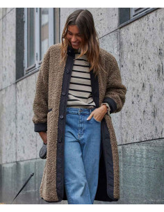 Isay Jenka Reversible Coat Taupe