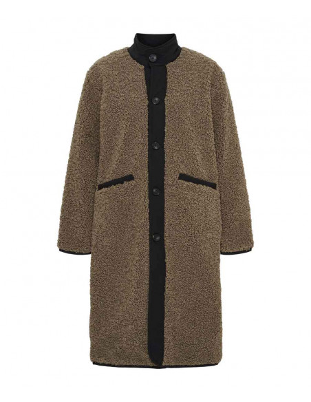 Isay Jenka Reversible Coat Taupe