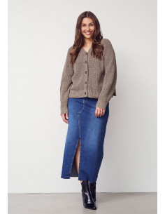 Isay Gunda Knit Cardigan Black Potato Melange