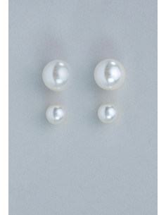 Bow 19 Bead Pearl 2 Studs Pearlwhite