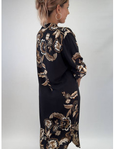 Gemini Bellis Floral Print Midi Dress Svart 2