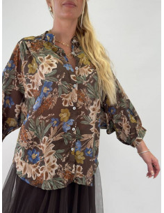 Gemini Cissi Floral Print Blouse Brun