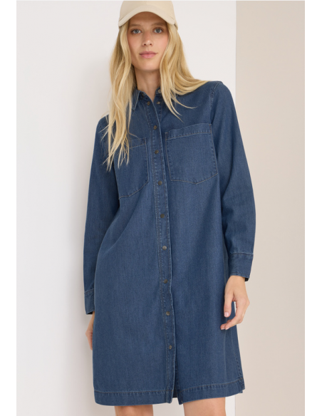 Cecil Denim Optic Dress 144672 Mid Blue Wash