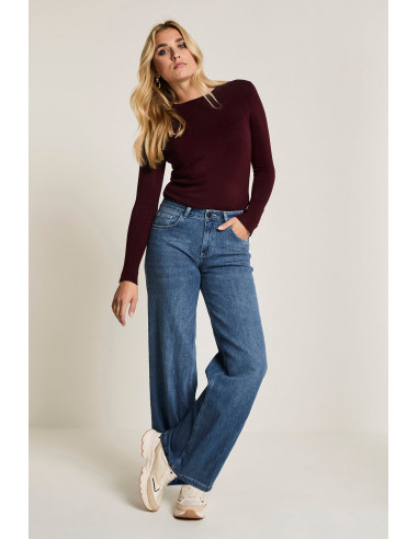 Para Mi Mira Wide Denims L32 Smockey Indigo