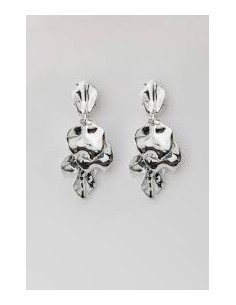 Bow19 Leaf Earrings Metallic Silver