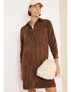CECIL Solid Big Corduroy Dress Mocha Caramel 144673