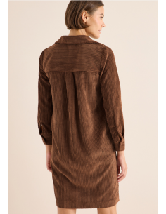 CECIL Solid Big Corduroy Dress Mocha Caramel 144673 2