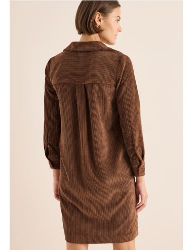 CECIL Solid Big Corduroy Dress Mocha Caramel...