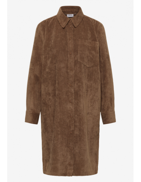 CECIL Solid Big Corduroy Dress Mocha Caramel 144673