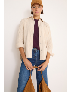 CECIL Big Corduroy Blouse Oat Milk Beige 346043