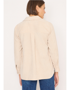 CECIL Big Corduroy Blouse Oat Milk Beige 346043 2