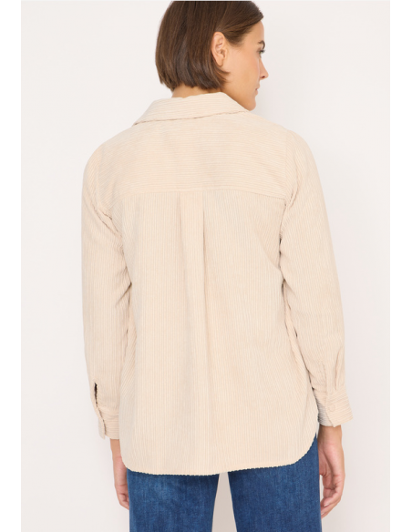 CECIL Big Corduroy Blouse Oat Milk Beige 346043