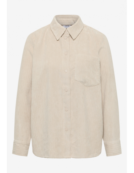CECIL Big Corduroy Blouse Oat Milk Beige 346043
