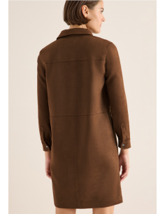Cecil Solid Velours Dress 144674 Mocha Caramel 2