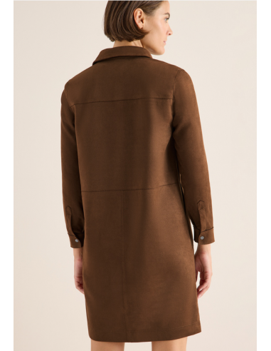 Cecil Solid Velours Dress 144674 Mocha Caramel