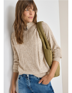 Cecil Troyer with Cable Detail 303455 Toffee Cream