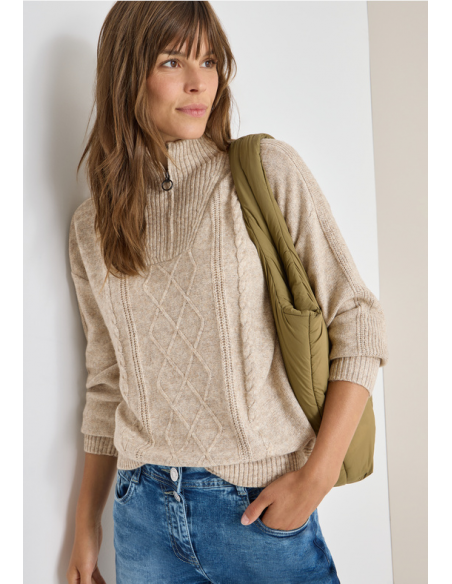 Cecil Troyer with Cable Detail 303455 Toffee Cream