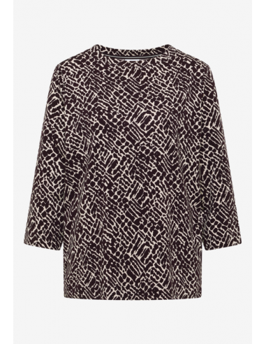 Cecil TOS Minimal AOP T-Shirt Eggplant Red 324145