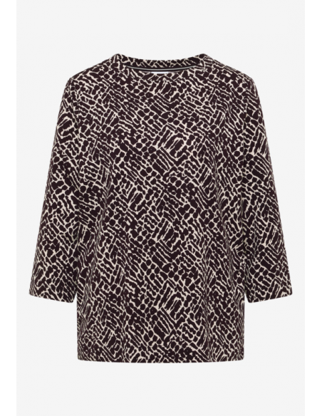 Cecil TOS Minimal AOP T-Shirt Eggplant Red 324145