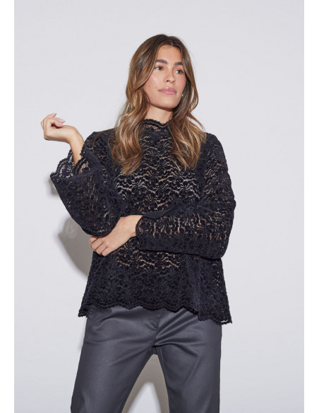 Isay Kamille Lace Blouse Black