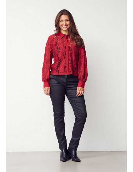 Isay Kimie Lace Shirt Warm Red