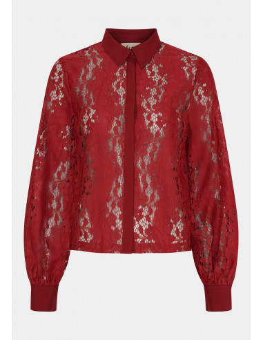Isay Kimie Lace Shirt Warm Red