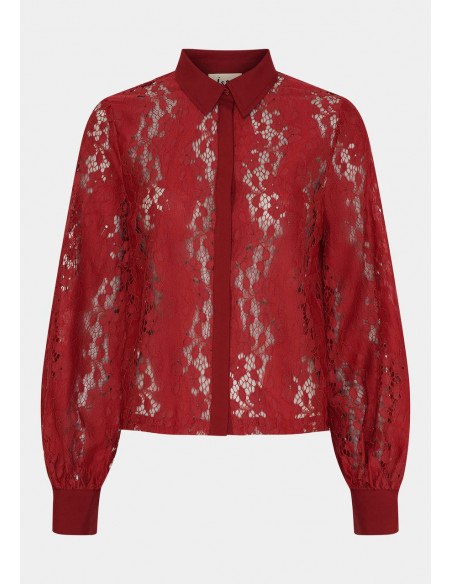 Isay Kimie Lace Shirt Warm Red