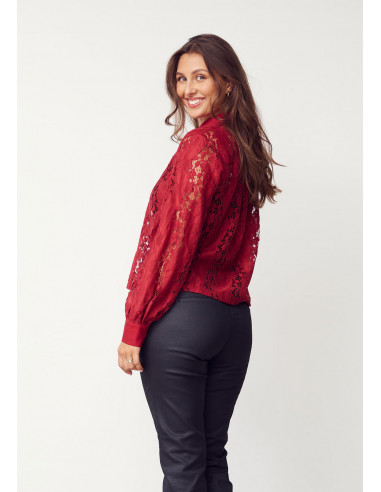 Isay Kimie Lace Shirt Warm Red