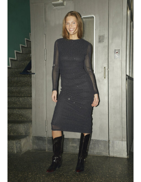 Sisters Point Esme Dress Black/Silver