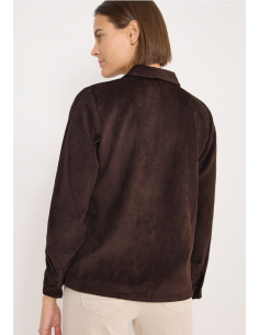 Cecil Corduroy Splitneck Blouse 346107 Tartufo Brown 2