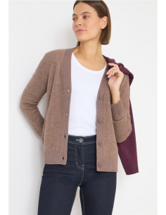 Cecil Boucle V-neck Cardigan 254059 Brun