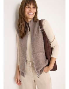 Cecil Boucle Zipper Vest Brun 254055