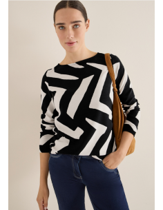 Cecil Tos Big Aop Ottoman Shirt 324292 Light Greige