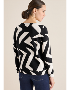 Cecil Tos Big Aop Ottoman Shirt 324292 Light Greige 2