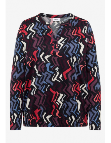 Cecil Geometric AOP Tunic 324275 Black Multi
