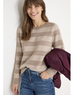 Cecil Structure Striped Feather Yarn 303707 Urban Taupe