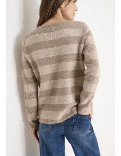 Cecil Structure Striped Feather Yarn 303707 Urban Taupe 2
