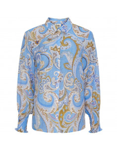 Isay Lotta Smock Shirt Fresh Blue Paisley 2