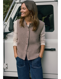 CECIL Rib Mix Vest Taupe