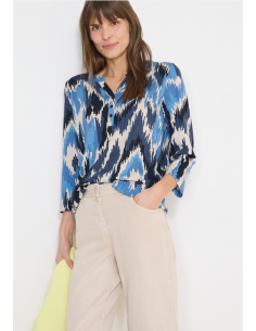 Cecil Multi AOP Button Tunic 324646 Cloud Blue