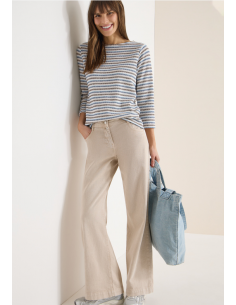 Cecil Multi Stripe Knit T-shirt 324668 Sporty Denim 2